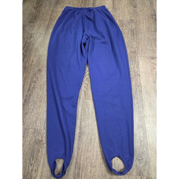 Trend Basic 1980s Blue/Purple Stretchy Stirrup Pants Vintage Women's Medium - Picture 4 of 4